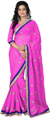 

Vishakha Fashion Embroidered Fashion Georgette Saree(Pink), Light pink