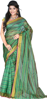 

Ansu Fashion Plain Fashion Art Silk Saree(Green)