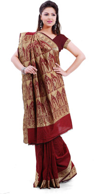 

Ishin Floral Print Bollywood Art Silk Saree(Red