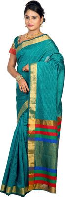 

Mimosa Woven Kanjivaram Raw Silk Saree(Light Blue, Ananda