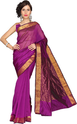 

Vastrakala Solid, Striped Fashion Cotton, Silk Saree(Pink)