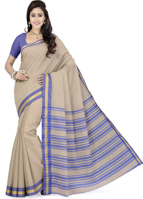

Rani Saahiba Solid Gadwal Polycotton Saree(Blue
