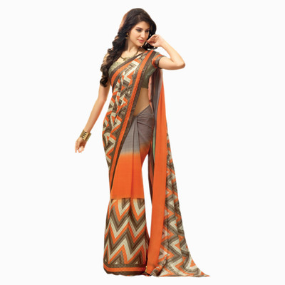 

Vishal Printed, Embroidered Fashion Georgette Saree(Orange)