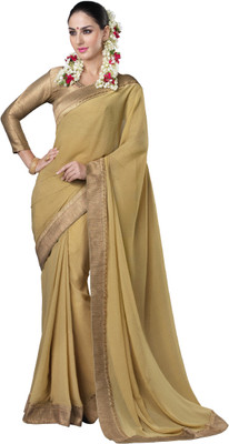 

Khoobee Self Design Fashion Georgette Saree(Brown)