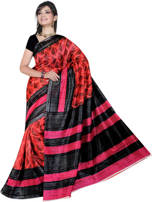 

Khoobee Self Design, Printed Fashion Art Silk Saree(Red, Multicolor), Multicolor;red