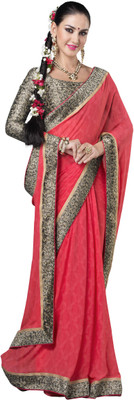 

Khushali Self Design Fashion Georgette Saree(Pink, Beige, Brown), Beige;brown;pink