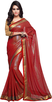 

Sourbh Sarees Embellished Fashion Georgette Saree(Red)