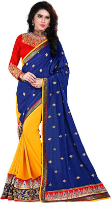 

Saara Embroidered Fashion Georgette Saree(Blue, Yellow)