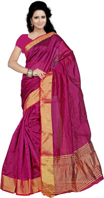 Indian Wear Online Printed Fashion Art Silk Saree(Pink)