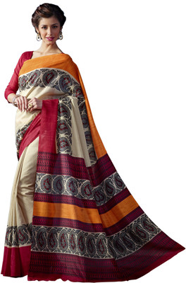 

Sunaina Printed Fashion Cotton Linen Blend Saree(Multicolor)