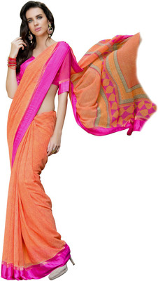 

Parisha Printed Daily Wear Georgette Saree(Orange, Pink)