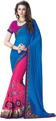 

Saara Embroidered Fashion Georgette Saree(Blue, Pink)