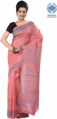 

Tantuja Solid Fashion Handloom Silk Saree(Pink), Light coral