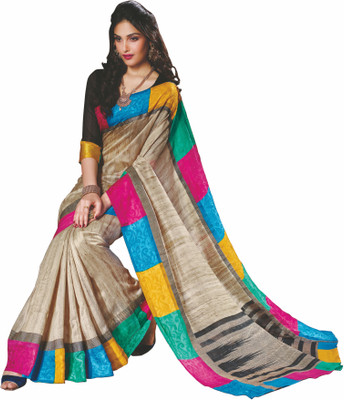 

Sunaina Printed Fashion Cotton Linen Blend Saree(Multicolor)