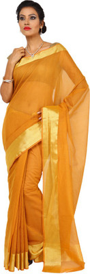 

Kataan Bazaar Woven Banarasi Handloom Art Silk Saree(Mustard)