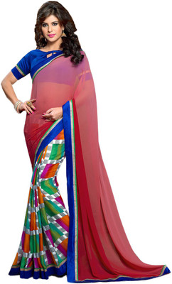 

Brijraj Printed Fashion Georgette Saree(Multicolor, Pink)
