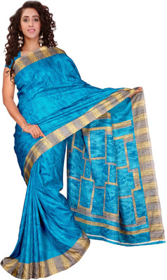 

Jiya Self Design, Printed Fashion Silk Saree(Light Blue, Multicolor)