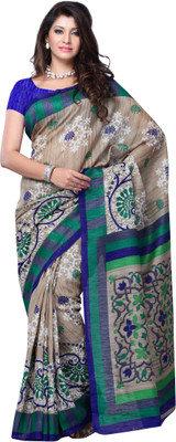 

JTInternational Geometric Print Fashion Art Silk Saree(Multicolor)