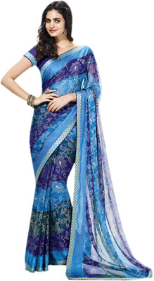 

Vishal Printed Fashion Satin Saree(Blue)