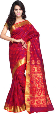 

Varkala Silk Sarees Woven Kanjivaram Saree(Red)