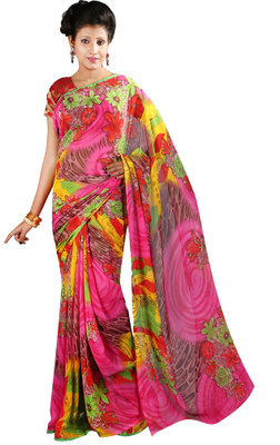 

Anushree Saree Self Design Fashion Georgette Saree(Multicolor), Pink