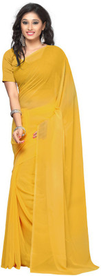 

Surupta Solid Fashion Georgette Saree(Yellow), Light yellow