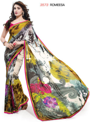 

Ridham Sarees Printed Fashion Georgette Saree(Multicolor)