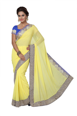 

Ishin Embellished Fashion Georgette Saree(Yellow)