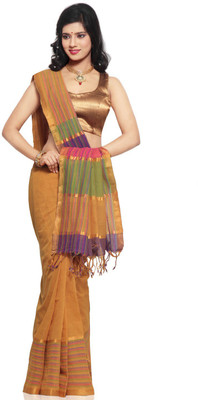 

Devi Handlooms Woven Mangalagiri Handloom Cotton Saree(Orange)