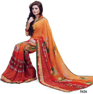

Ridham Sarees Printed Fashion Handloom Chiffon Saree(Multicolor)