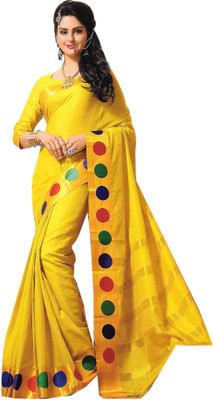 

Kaveri Plain Fashion Cotton Saree(Yellow)