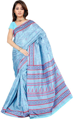 

Parisha Printed Fashion Tussar Silk Saree(Blue, Multicolor), Blue;multi