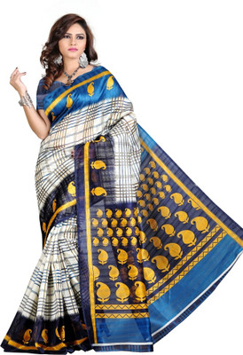 

Kalaniketanfashion Printed Bhagalpuri Silk Saree(Multicolor)