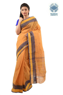 

Tantuja Self Design Dhaniakhali Handloom Cotton Saree(Yellow)