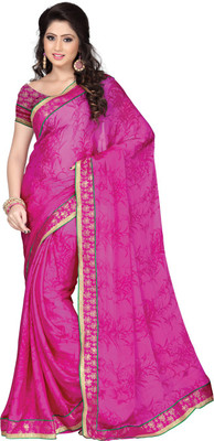 

Saara Printed Fashion Chiffon Saree(Pink)