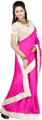 

Ansu Fashion Self Design Fashion Georgette Saree(Pink)
