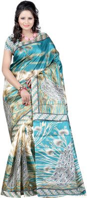 

Anushree Saree Printed Fashion Silk Saree(Multicolor), Green