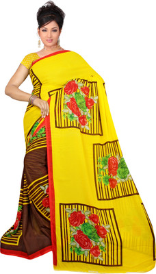 

Jiya Self Design, Printed Fashion Georgette Saree(Yellow, Brown, Brown;yellow