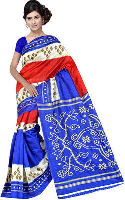 

Lovelylook Printed Daily Wear Art Silk Saree(Red, Blue)