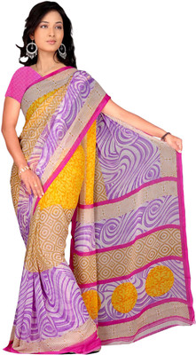 

Khoobee Printed Fashion Chiffon Saree(Purple, Multicolor), Multicolor;pink;purple