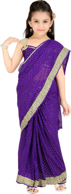 

Bhartiya Paridhan Polka Print Fashion Chiffon Saree(Purple