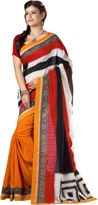 

Saara Printed Fashion Cotton Saree(Yellow, Red), Red;yellow
