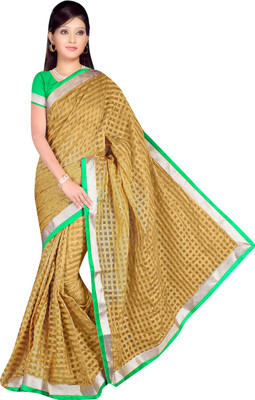 

Fesyen Geometric Print Banarasi Banarasi Silk Saree(Gold), Coffee;green