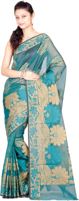 

Chandrakala Self Design Banarasi Cotton Saree(Multicolor), Blue