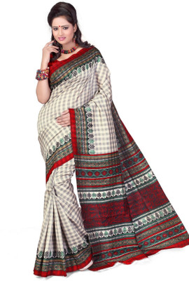 

Cenizas Printed Fashion Art Silk Saree(Multicolor), Red