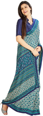 

Vardan Prints Printed Bollywood Crepe Saree(Blue)
