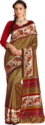

Khushali Self Design, Printed Fashion Art Silk Saree(Multicolor), Multi;red