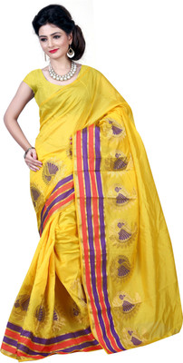 

It's Banii Woven Maheshwari Silk Saree(Yellow)