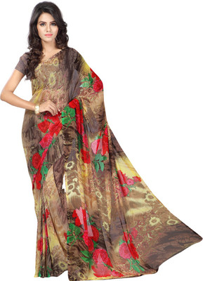 

Desi Butik Embroidered Fashion Art Silk Saree(Beige)