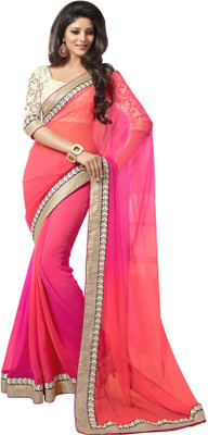 

Laxmi Sarees Self Design Bollywood Georgette Saree(Pink)